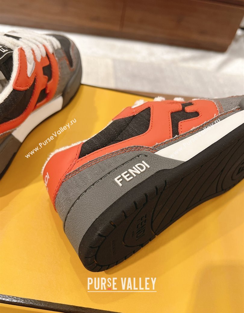 Fendi Match Low-top Sneakers in Canvas Dark Grey 2025 0219 (MD-250220117)