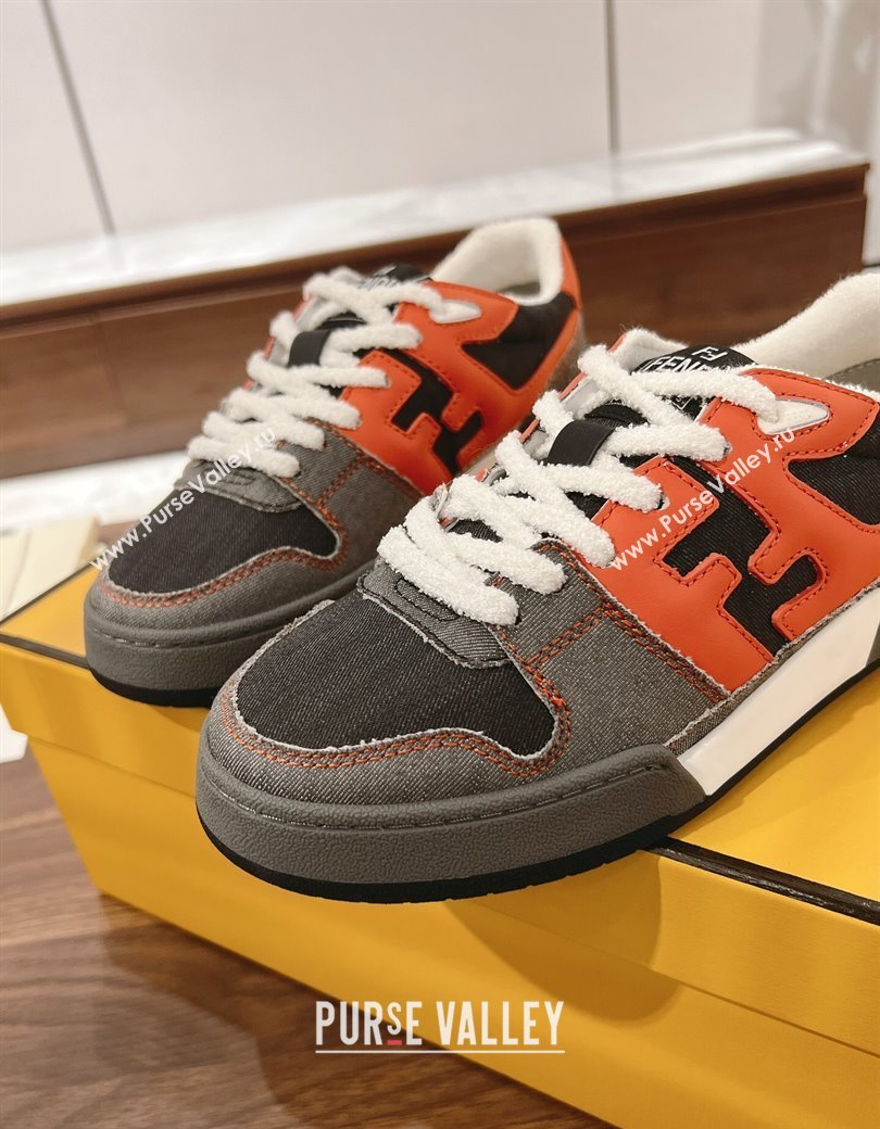Fendi Match Low-top Sneakers in Canvas Dark Grey 2025 0219 (MD-250220117)