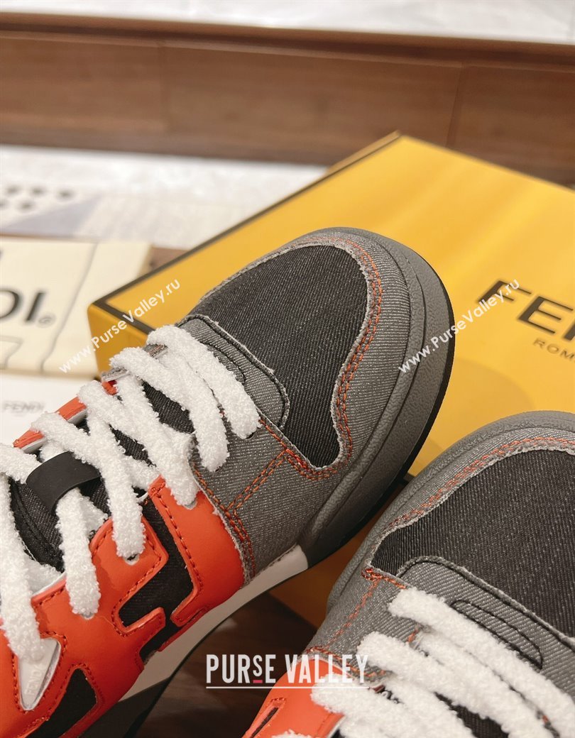 Fendi Match Low-top Sneakers in Canvas Dark Grey 2025 0219 (MD-250220117)