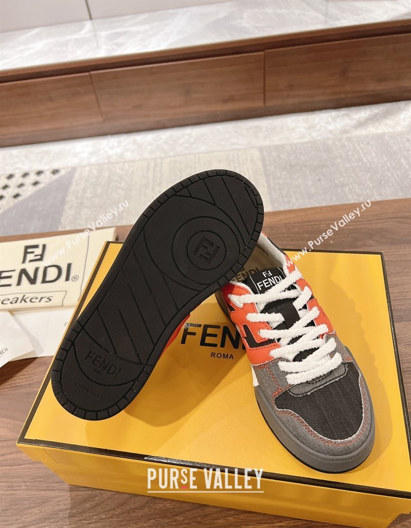 Fendi Match Low-top Sneakers in Canvas Dark Grey 2025 0219 (MD-250220117)
