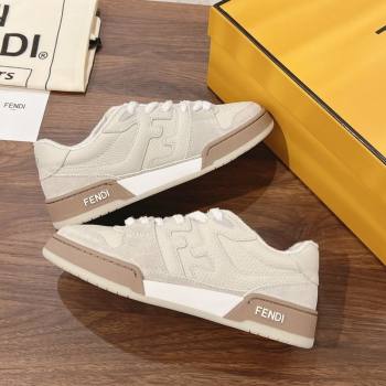 Fendi Match Low-top Sneakers in Grained Leather and Suede White Upper 2025 0219 (MD-250220118)