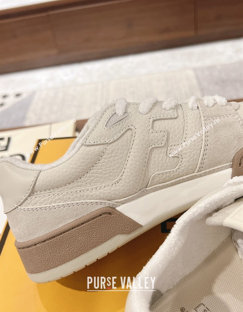 Fendi Match Low-top Sneakers in Grained Leather and Suede White Upper 2025 0219 (MD-250220118)