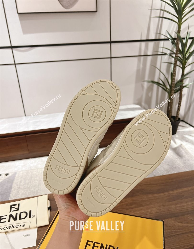 Fendi Match Low-top Sneakers in Grained Leather and Suede White Upper 2025 0219 (MD-250220118)