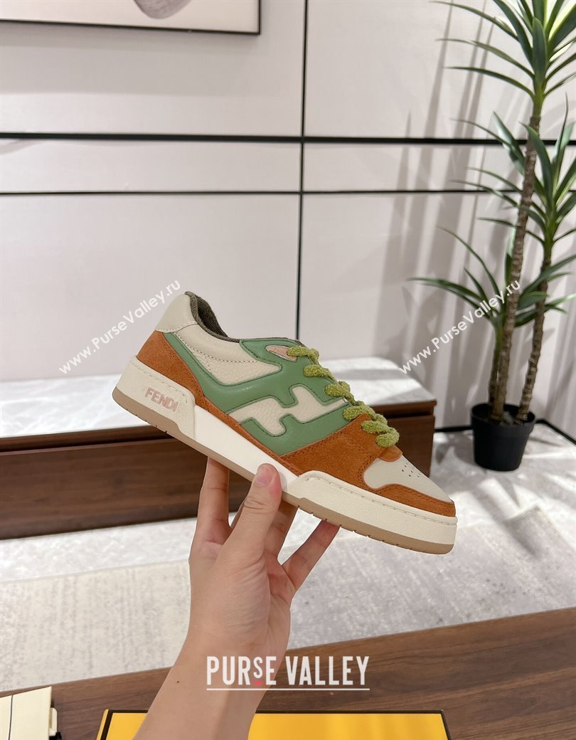 Fendi Match Low-top Sneakers in Grained Leather and Suede Multicolor 2025 0219 (MD-250220119)