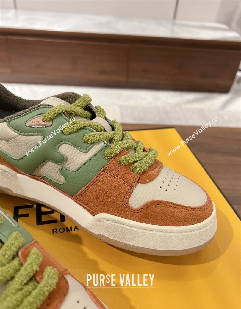Fendi Match Low-top Sneakers in Grained Leather and Suede Multicolor 2025 0219 (MD-250220119)