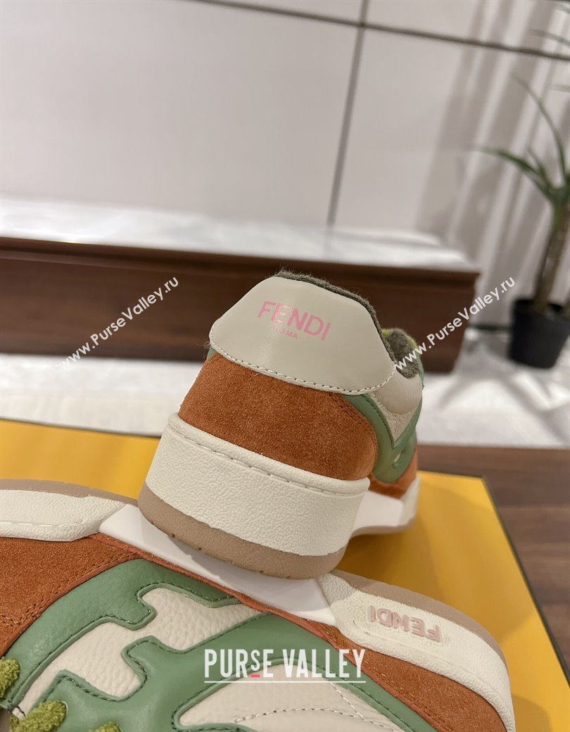 Fendi Match Low-top Sneakers in Grained Leather and Suede Multicolor 2025 0219 (MD-250220119)