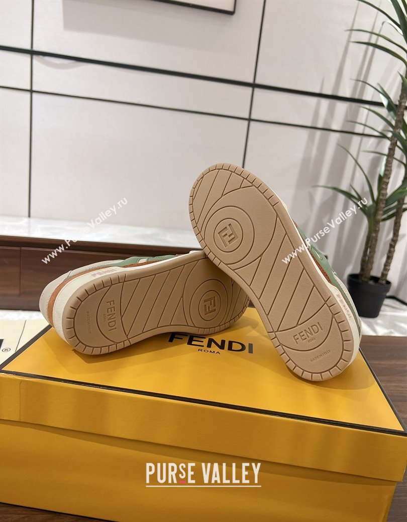 Fendi Match Low-top Sneakers in Grained Leather and Suede Multicolor 2025 0219 (MD-250220119)