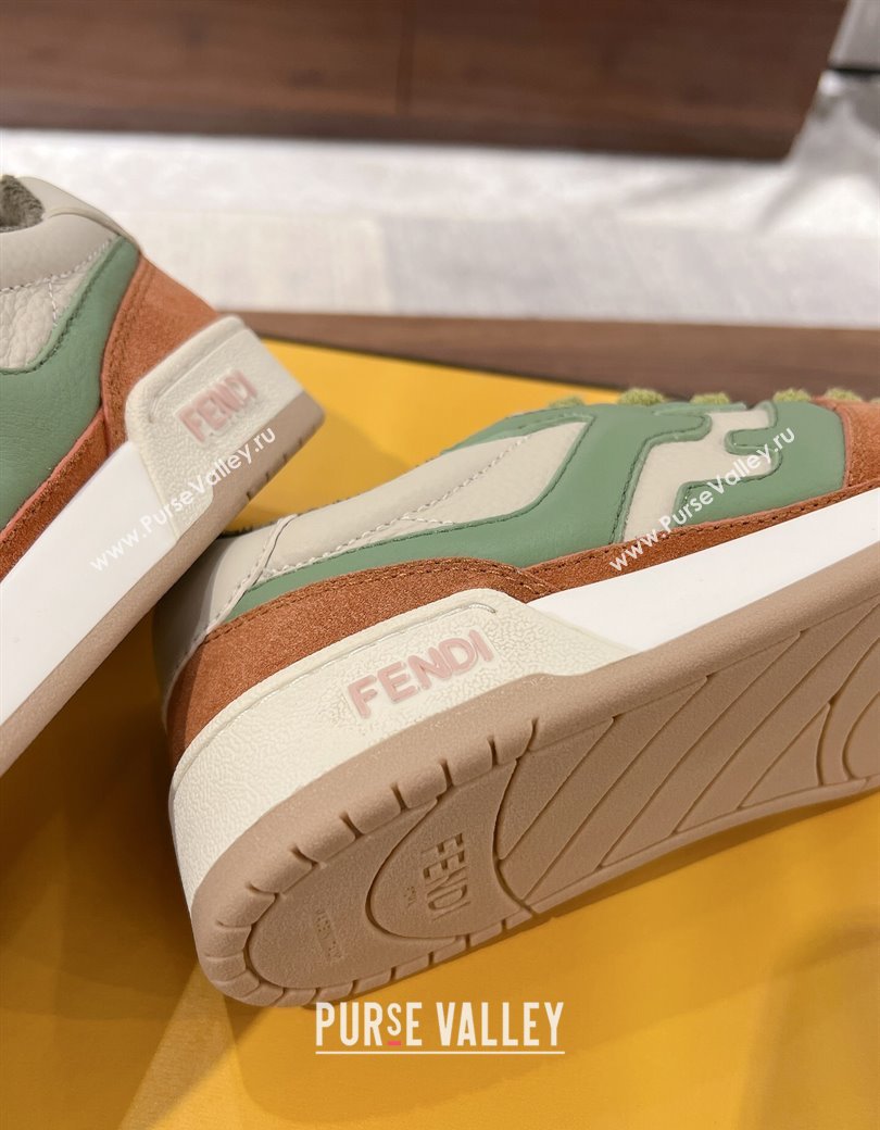 Fendi Match Low-top Sneakers in Grained Leather and Suede Multicolor 2025 0219 (MD-250220119)