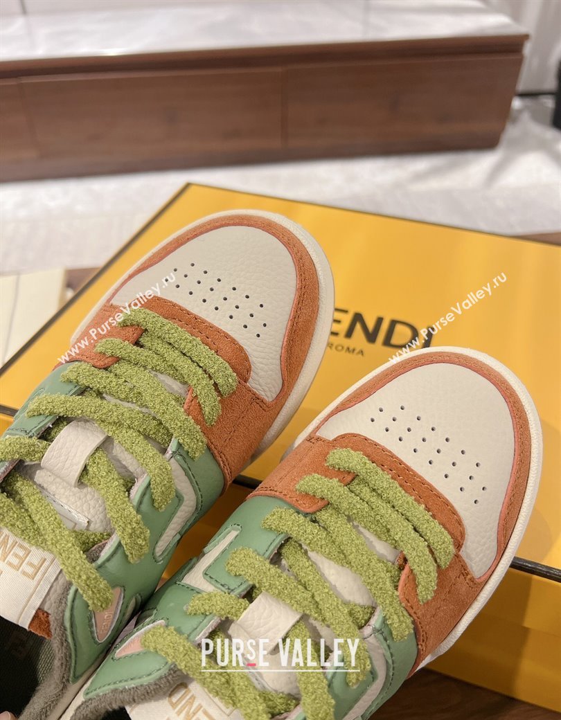 Fendi Match Low-top Sneakers in Grained Leather and Suede Multicolor 2025 0219 (MD-250220119)