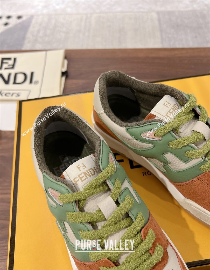 Fendi Match Low-top Sneakers in Grained Leather and Suede Multicolor 2025 0219 (MD-250220119)