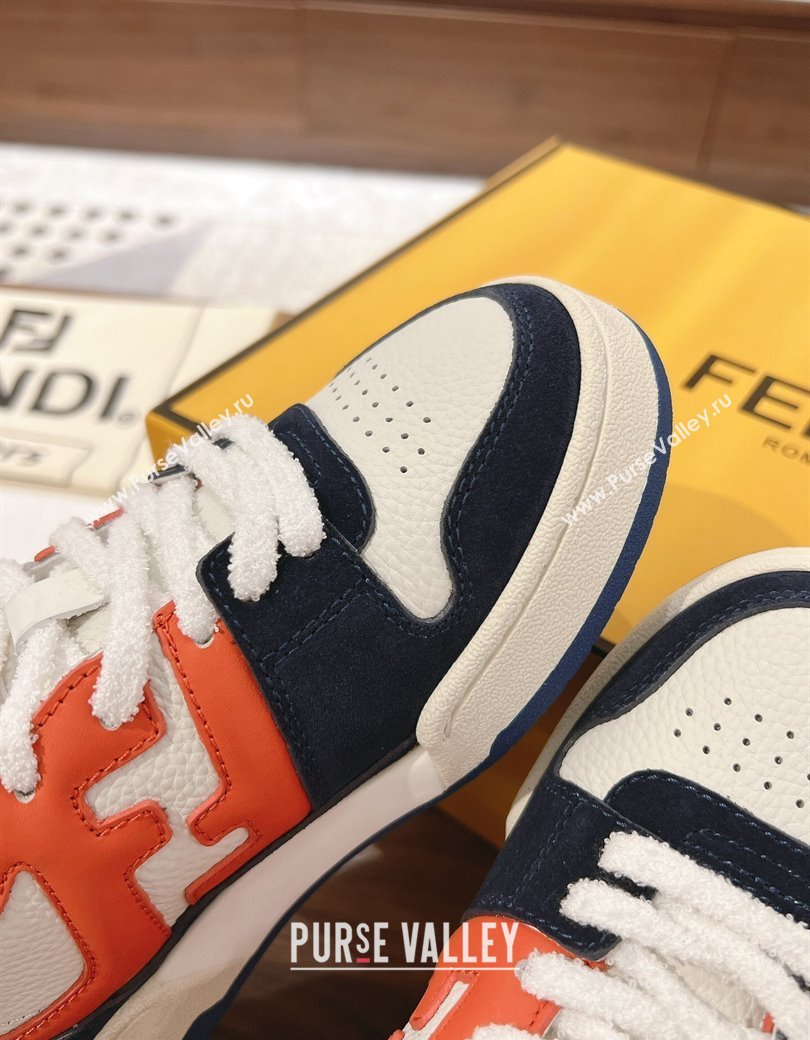 Fendi Match Low-top Sneakers in Leather and Suede Orange/Black 2025 0219 (MD-250220123)