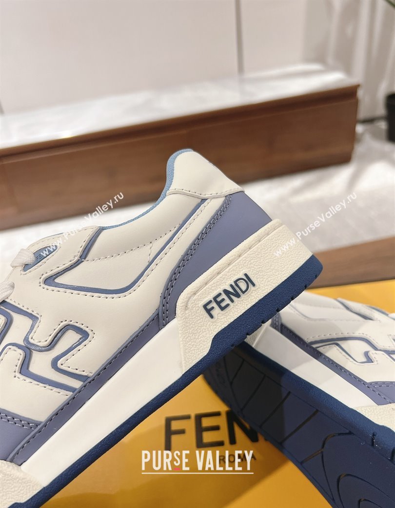 Fendi Match Low-top Sneakers in Calfskin Leather Light Blue 2025 0220 (MD-250220100)