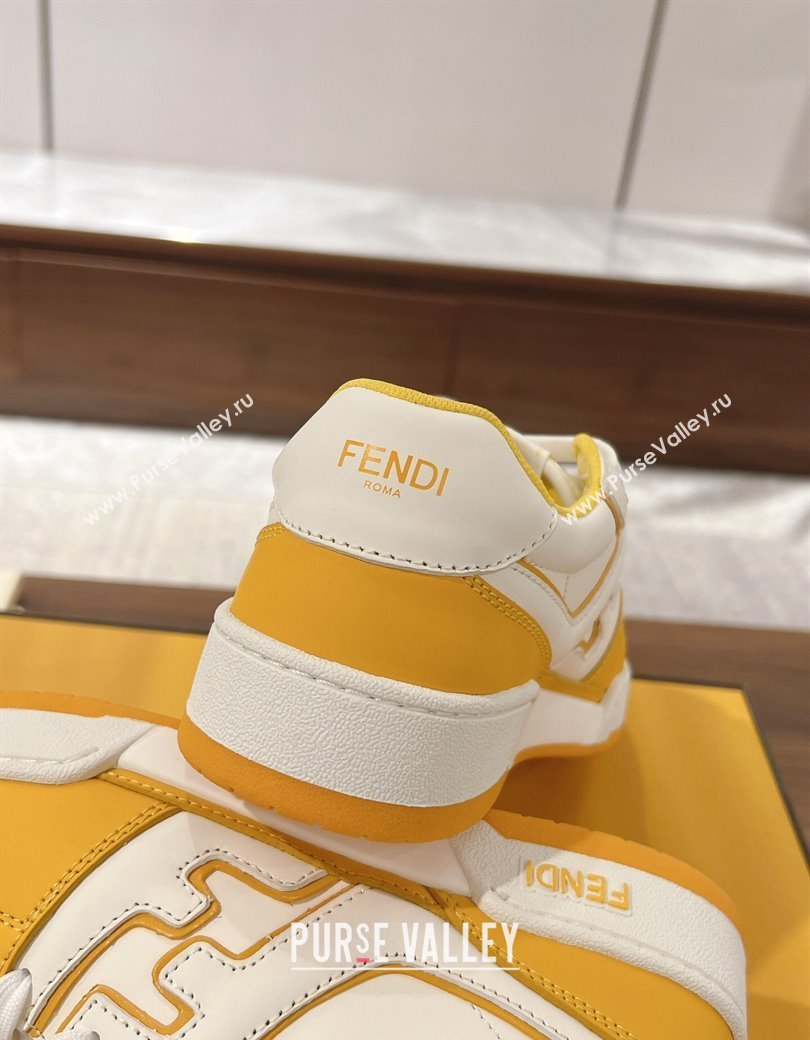Fendi Match Low-top Sneakers in Calfskin Leather Yellow 2025 0220 (MD-250220101)