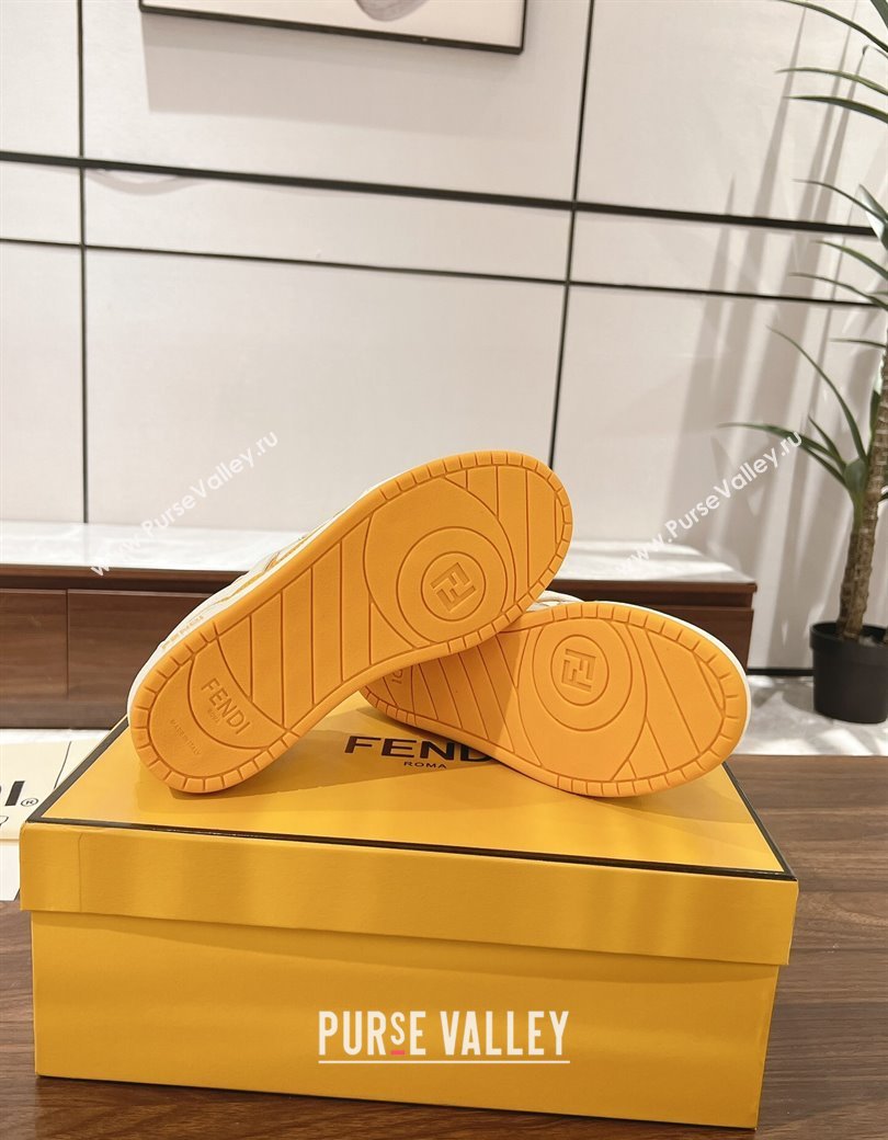 Fendi Match Low-top Sneakers in Calfskin Leather Yellow 2025 0220 (MD-250220101)
