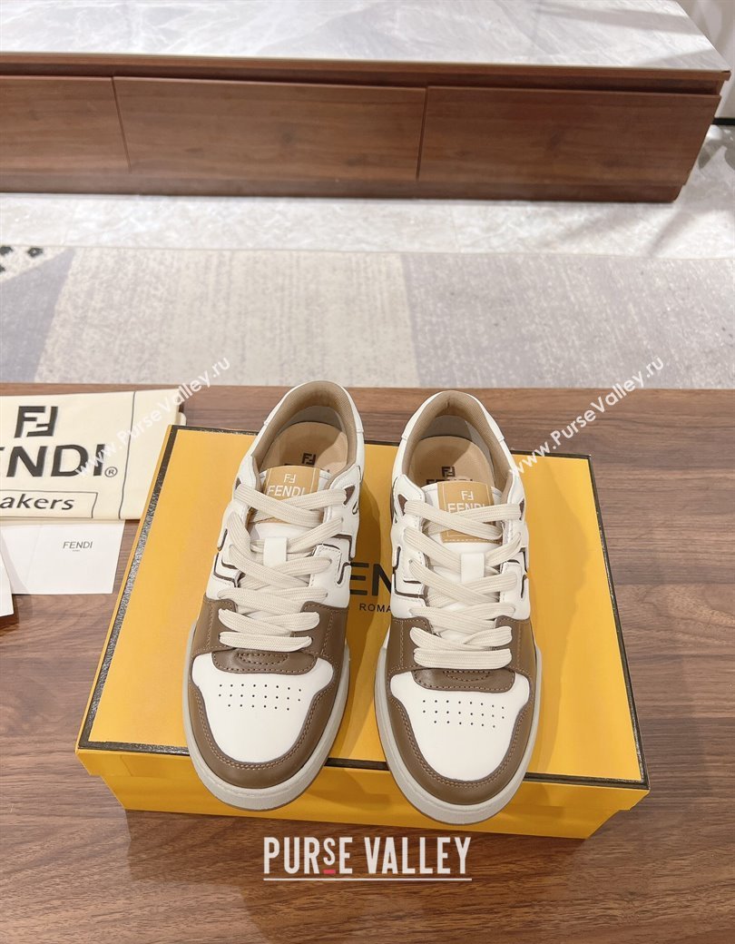 Fendi Match Low-top Sneakers in Calfskin Leather Elephant Grey 2025 0220 (MD-250220102)