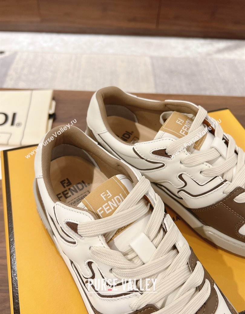 Fendi Match Low-top Sneakers in Calfskin Leather Elephant Grey 2025 0220 (MD-250220102)