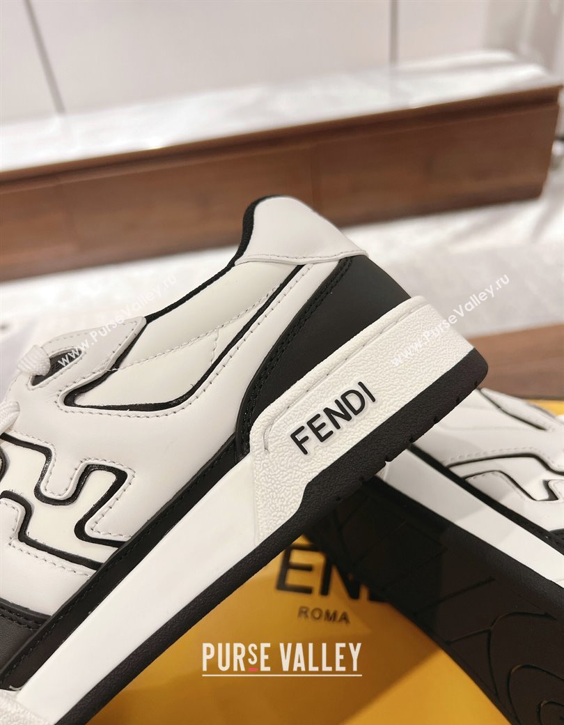Fendi Match Low-top Sneakers in Calfskin Leather Black/White 2025 0220 (MD-250220096)