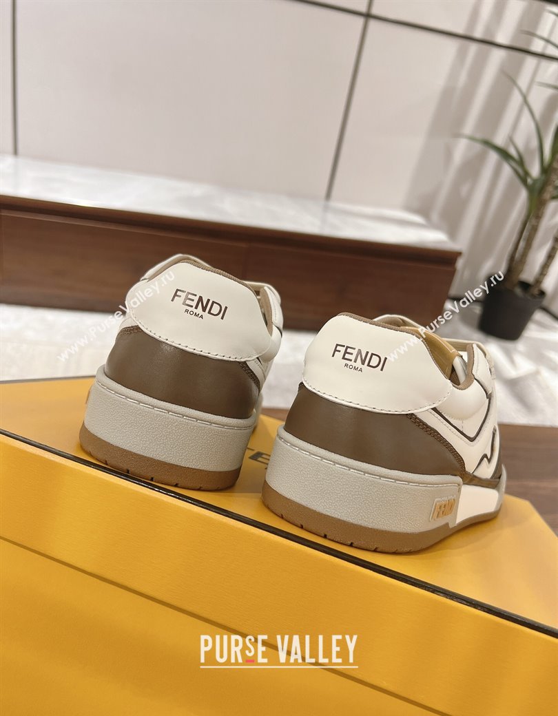 Fendi Match Low-top Sneakers in Calfskin Leather Elephant Grey 2025 0220 (MD-250220102)
