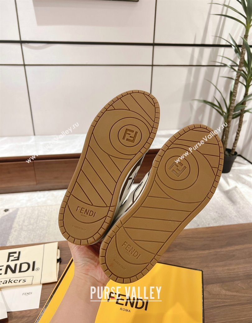 Fendi Match Low-top Sneakers in Calfskin Leather Elephant Grey 2025 0220 (MD-250220102)