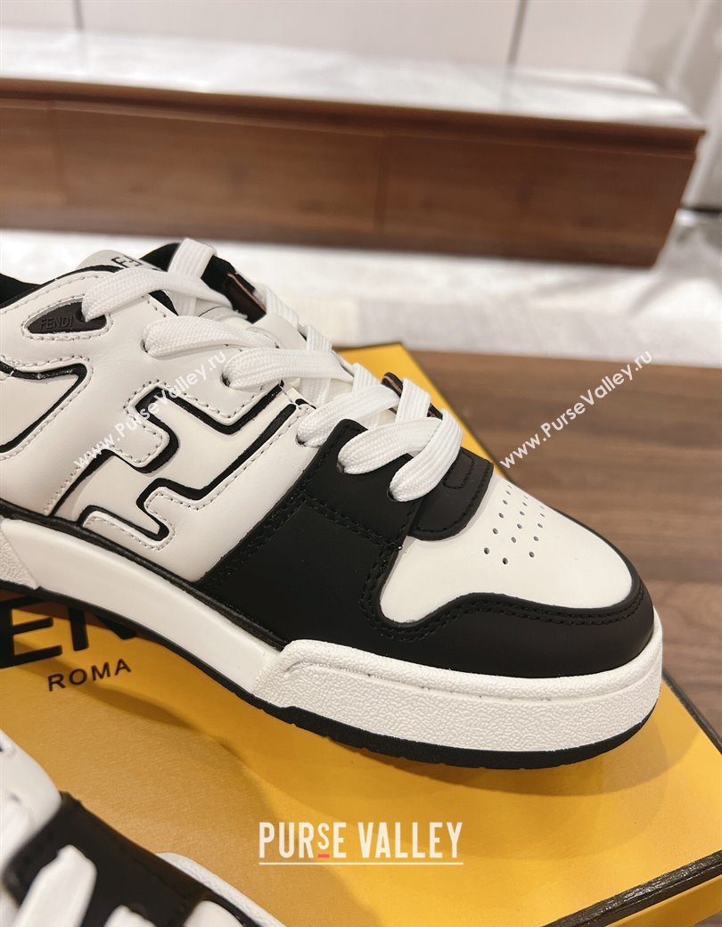 Fendi Match Low-top Sneakers in Calfskin Leather Black/White 2025 0220 (MD-250220096)