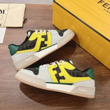 Fendi Match Low-top Sneakers in FF Canvas and Leather Multicolor 2025 0220 (MD-250220105)
