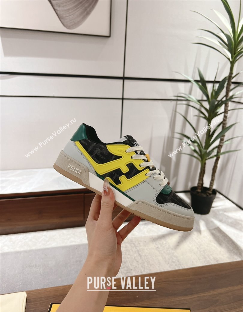 Fendi Match Low-top Sneakers in FF Canvas and Leather Multicolor 2025 0220 (MD-250220105)
