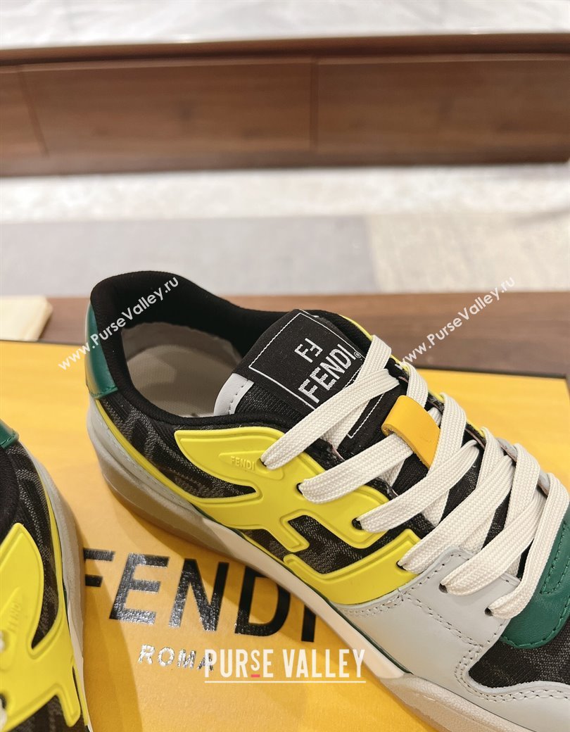 Fendi Match Low-top Sneakers in FF Canvas and Leather Multicolor 2025 0220 (MD-250220105)