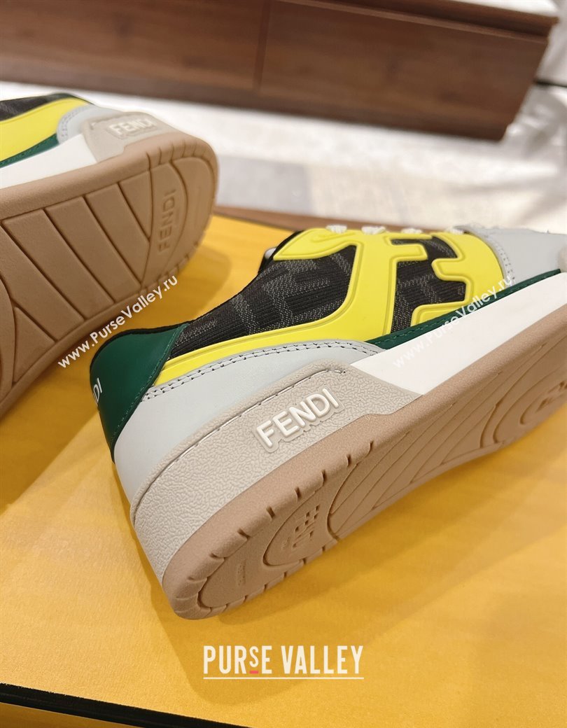 Fendi Match Low-top Sneakers in FF Canvas and Leather Multicolor 2025 0220 (MD-250220105)