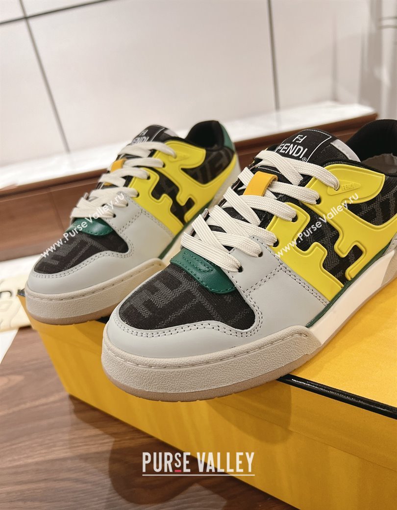 Fendi Match Low-top Sneakers in FF Canvas and Leather Multicolor 2025 0220 (MD-250220105)