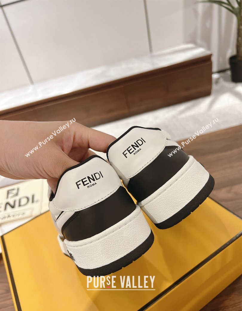 Fendi Match Low-top Sneakers in Calfskin Leather Black/White 2025 0220 (MD-250220096)