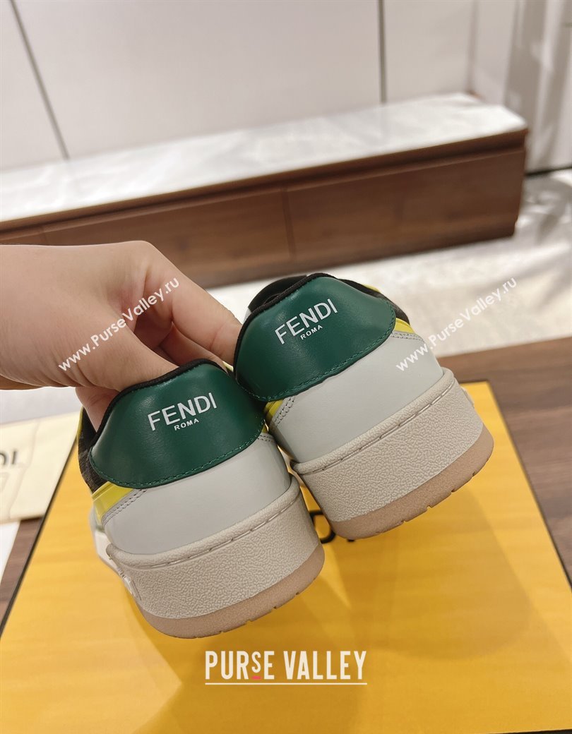 Fendi Match Low-top Sneakers in FF Canvas and Leather Multicolor 2025 0220 (MD-250220105)