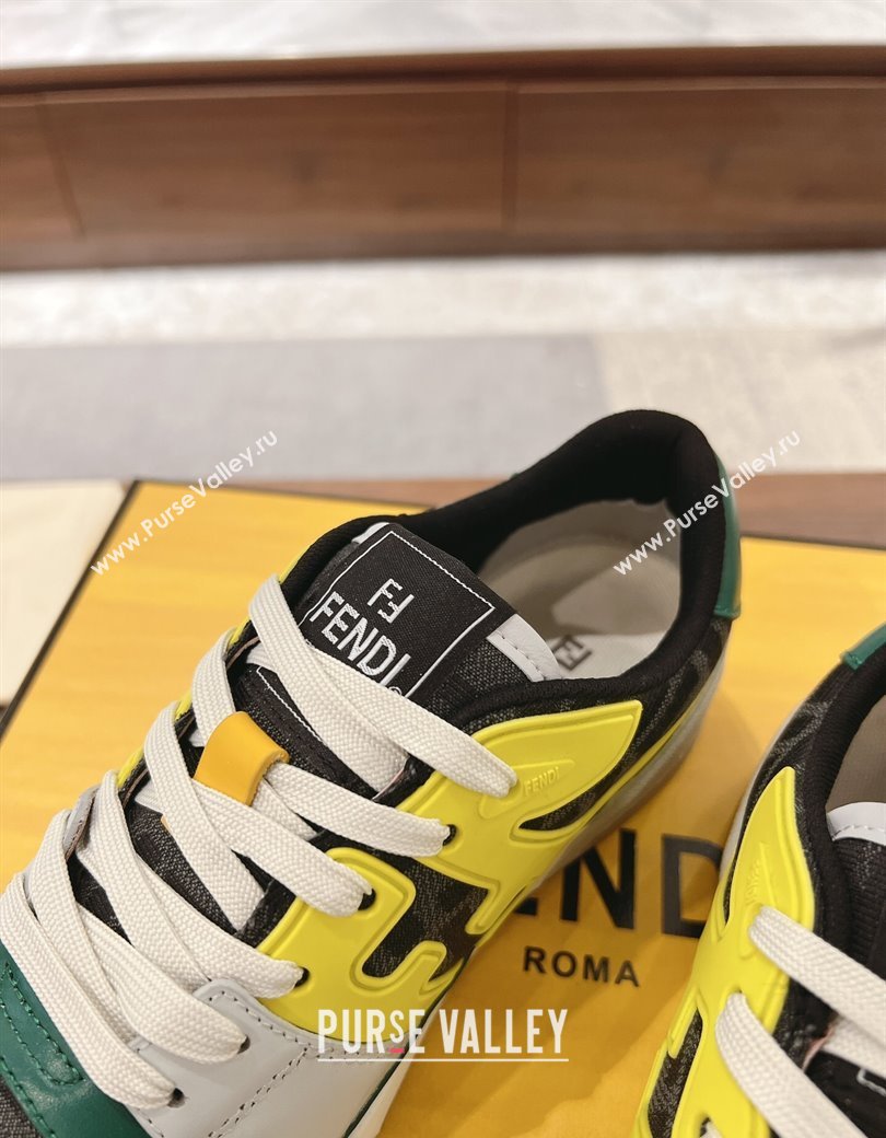 Fendi Match Low-top Sneakers in FF Canvas and Leather Multicolor 2025 0220 (MD-250220105)