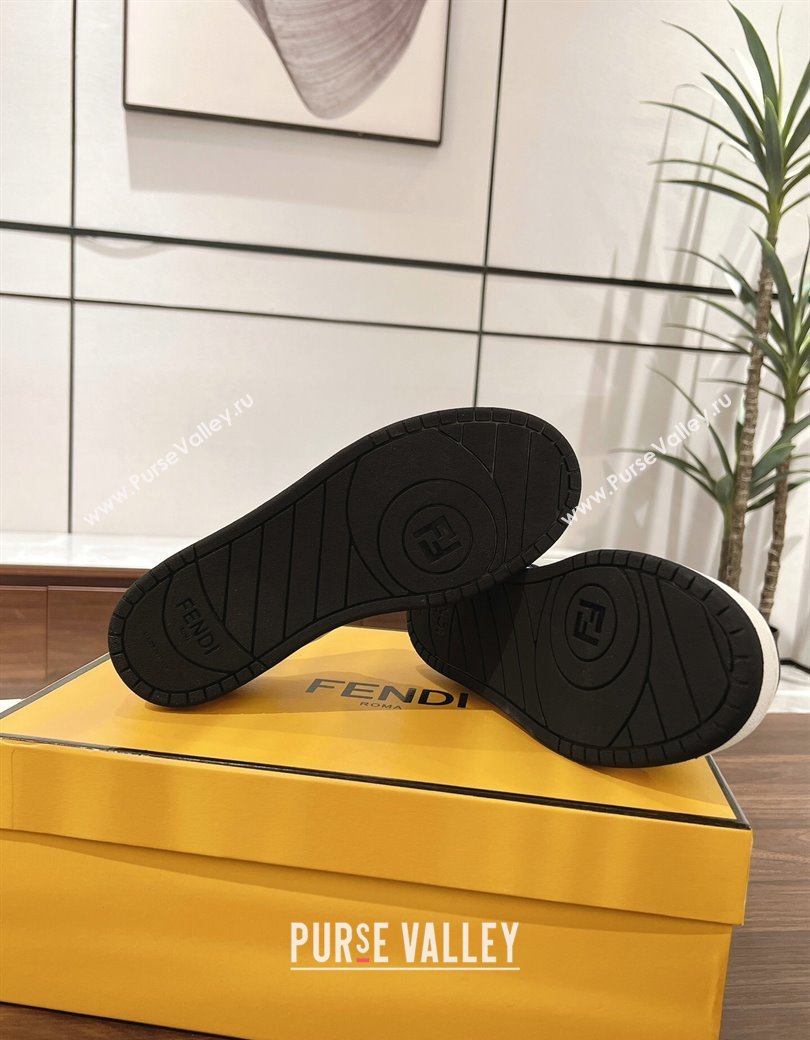 Fendi Match Low-top Sneakers in Calfskin Leather Black/White 2025 0220 (MD-250220096)