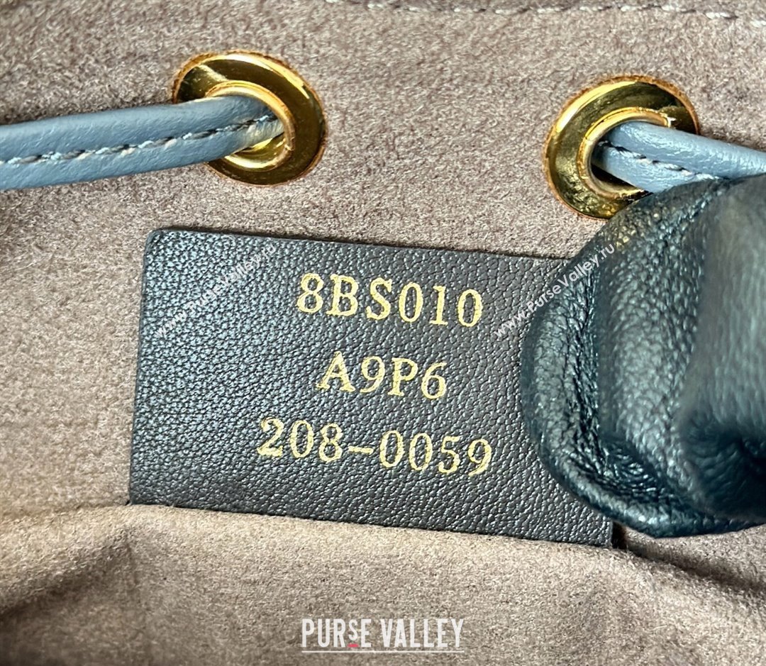 Fendi Mon Tresor Canvas Mini Bucket Bag with Multicolor FF Embroidery Midnight Blue 2025 038 (CL-250403053)