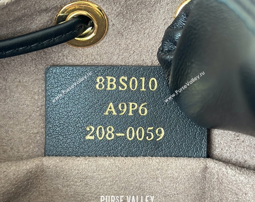 Fendi Mon Tresor Canvas Mini Bucket Bag with Multicolor FF Embroidery Black 2025 038 (CL-250403054)