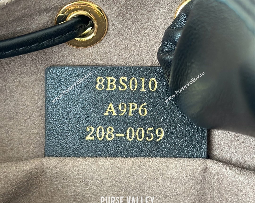 Fendi Mon Tresor Canvas Mini Bucket Bag with Multicolor FF Embroidery Black 2025 038 (CL-250403054)