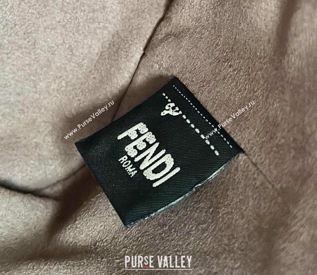 Fendi Mon Tresor Canvas Mini Bucket Bag with Multicolor FF Embroidery Black 2025 038 (CL-250403054)