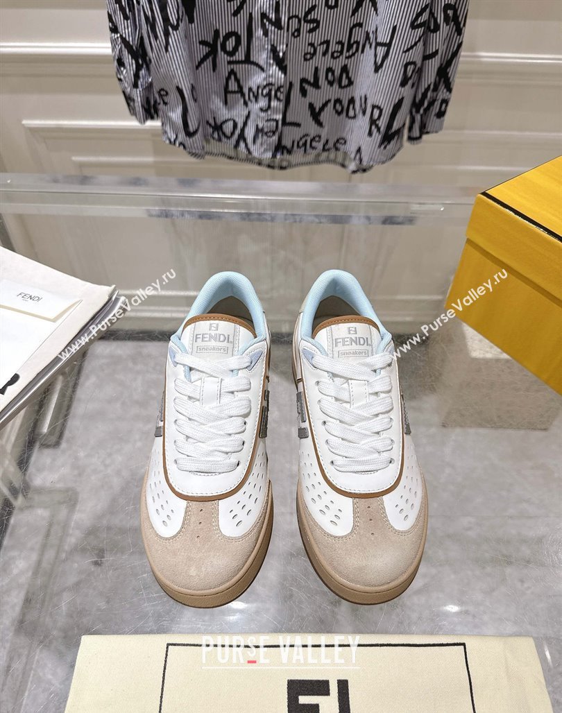 Fendi Match Sneakers in Suede and Leather Beige 2025 0426 (MD-250426023)