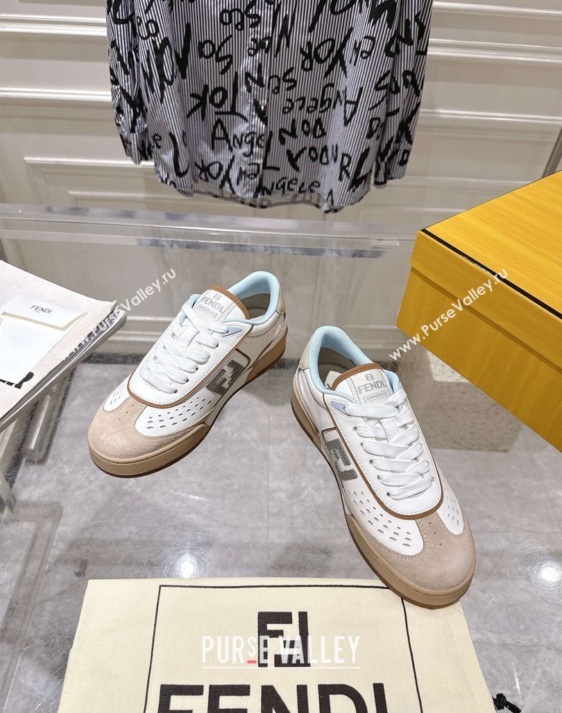 Fendi Match Sneakers in Suede and Leather Beige 2025 0426 (MD-250426023)