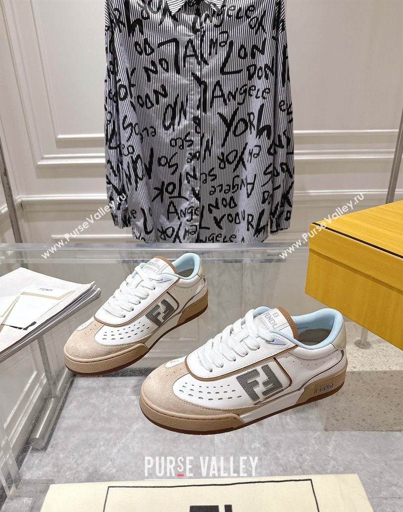 Fendi Match Sneakers in Suede and Leather Beige 2025 0426 (MD-250426023)