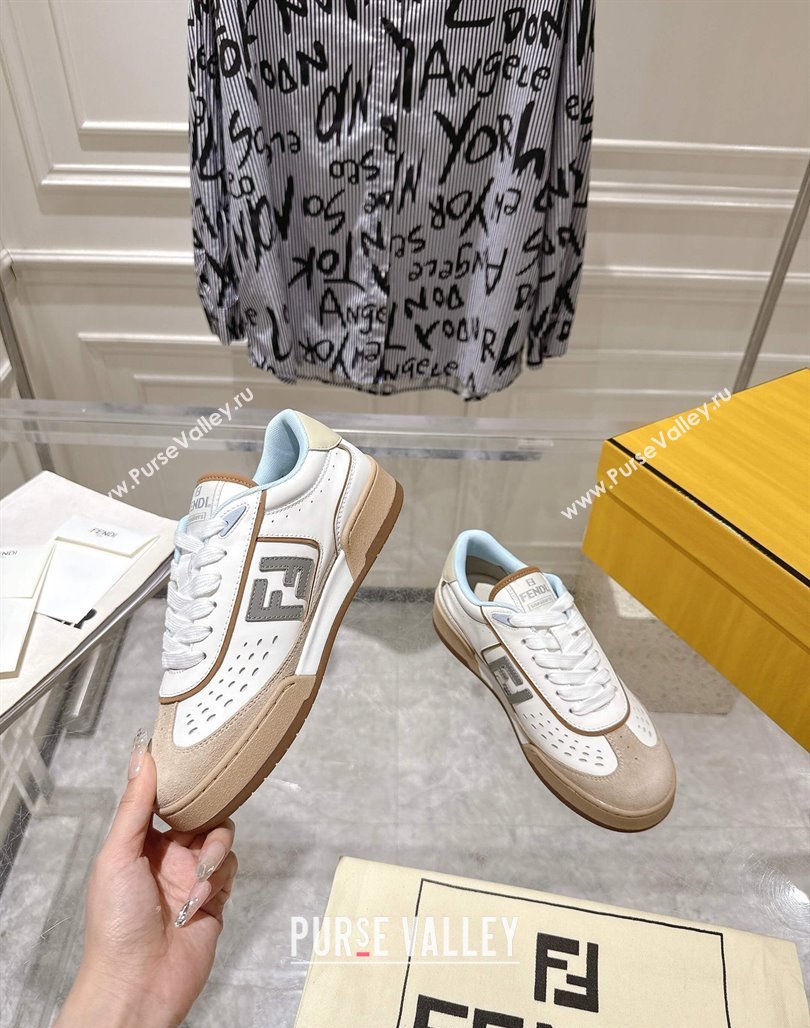 Fendi Match Sneakers in Suede and Leather Beige 2025 0426 (MD-250426023)