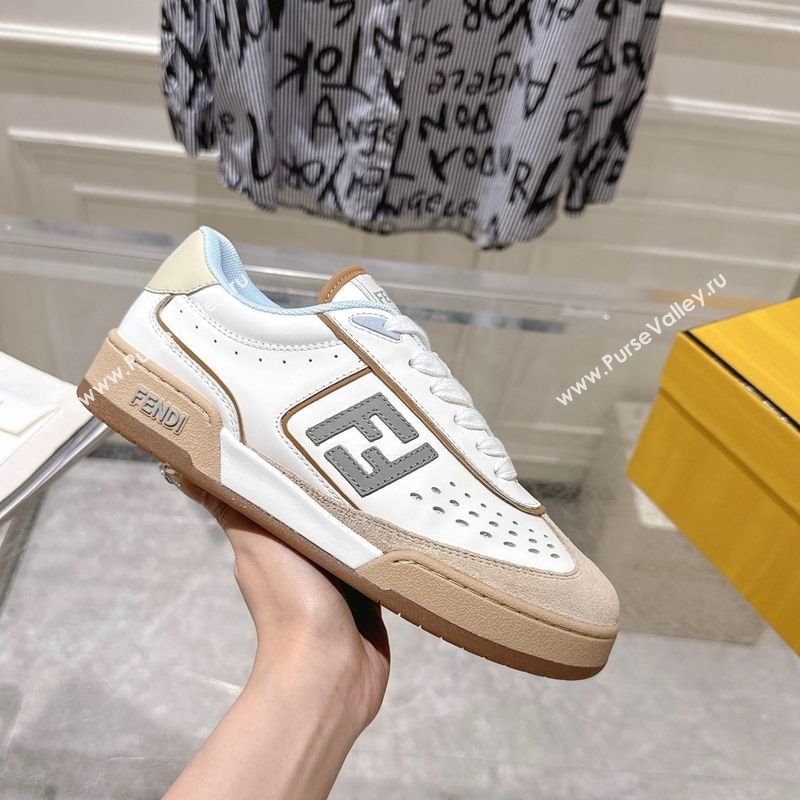 Fendi Match Sneakers in Suede and Leather Beige 2025 0426 (MD-250426023)