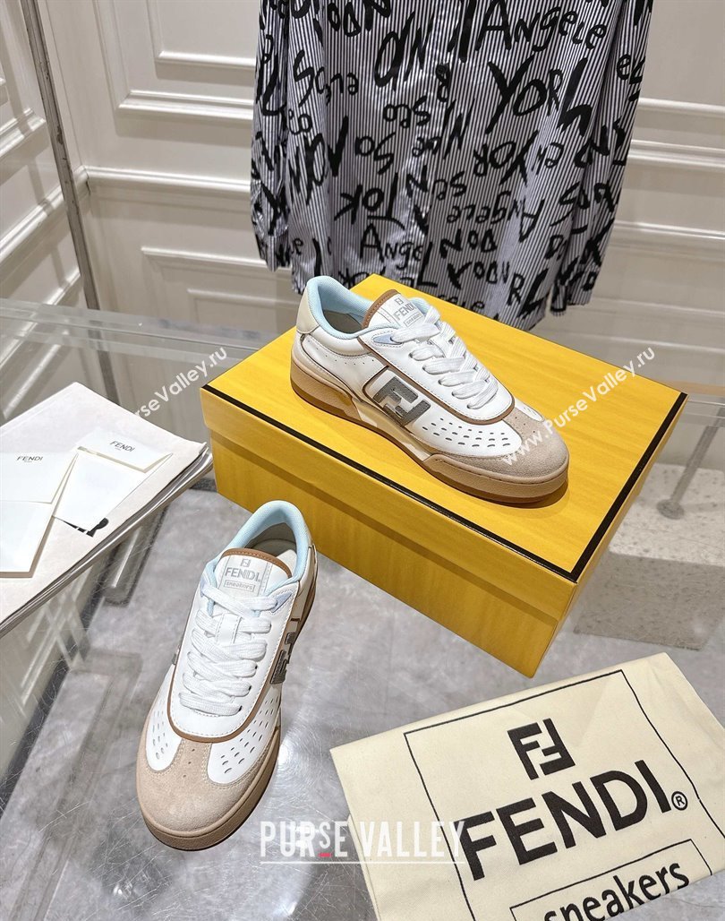 Fendi Match Sneakers in Suede and Leather Beige 2025 0426 (MD-250426023)