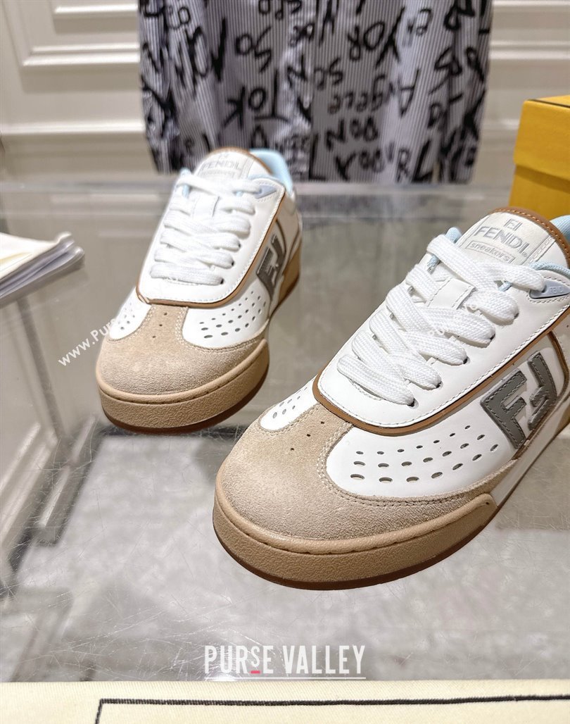 Fendi Match Sneakers in Suede and Leather Beige 2025 0426 (MD-250426023)