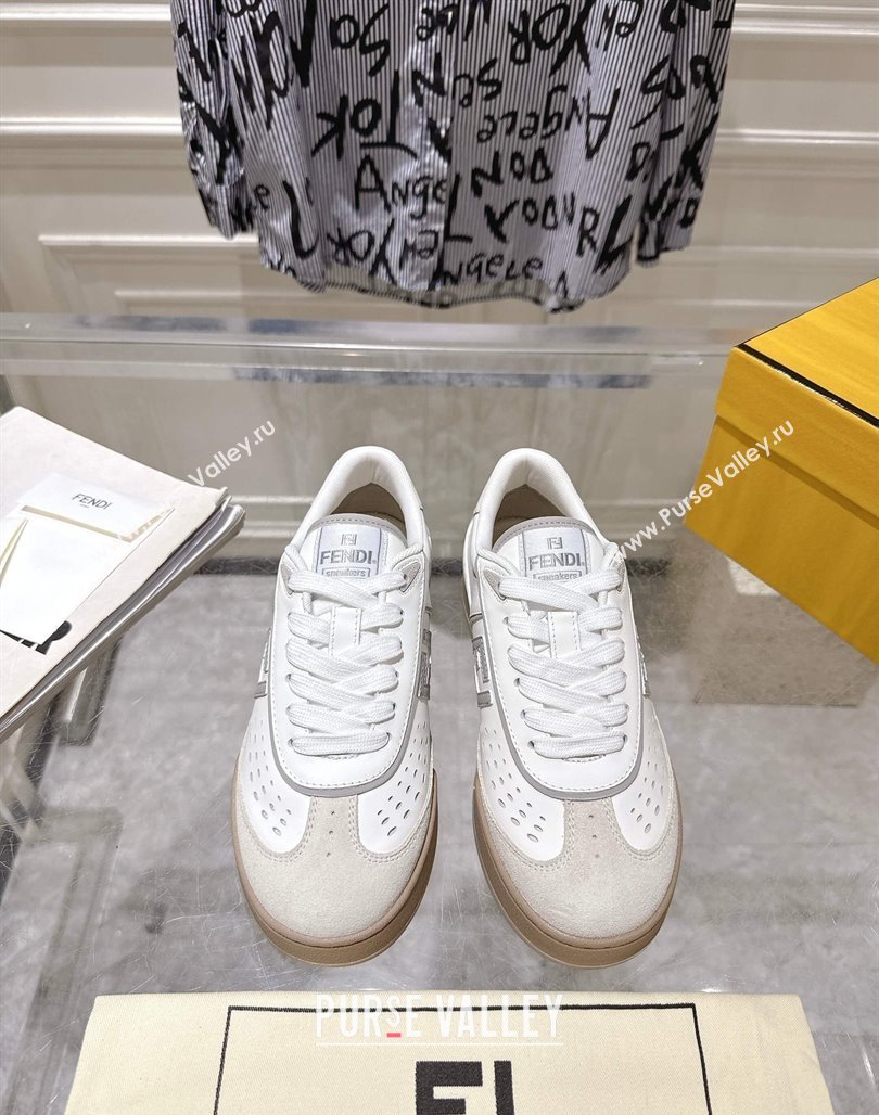 Fendi Match Sneakers in Leather and Suede White 2025 0426 (MD-250426020)