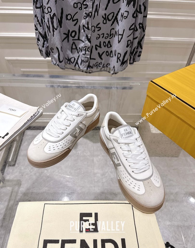 Fendi Match Sneakers in Leather and Suede White 2025 0426 (MD-250426020)