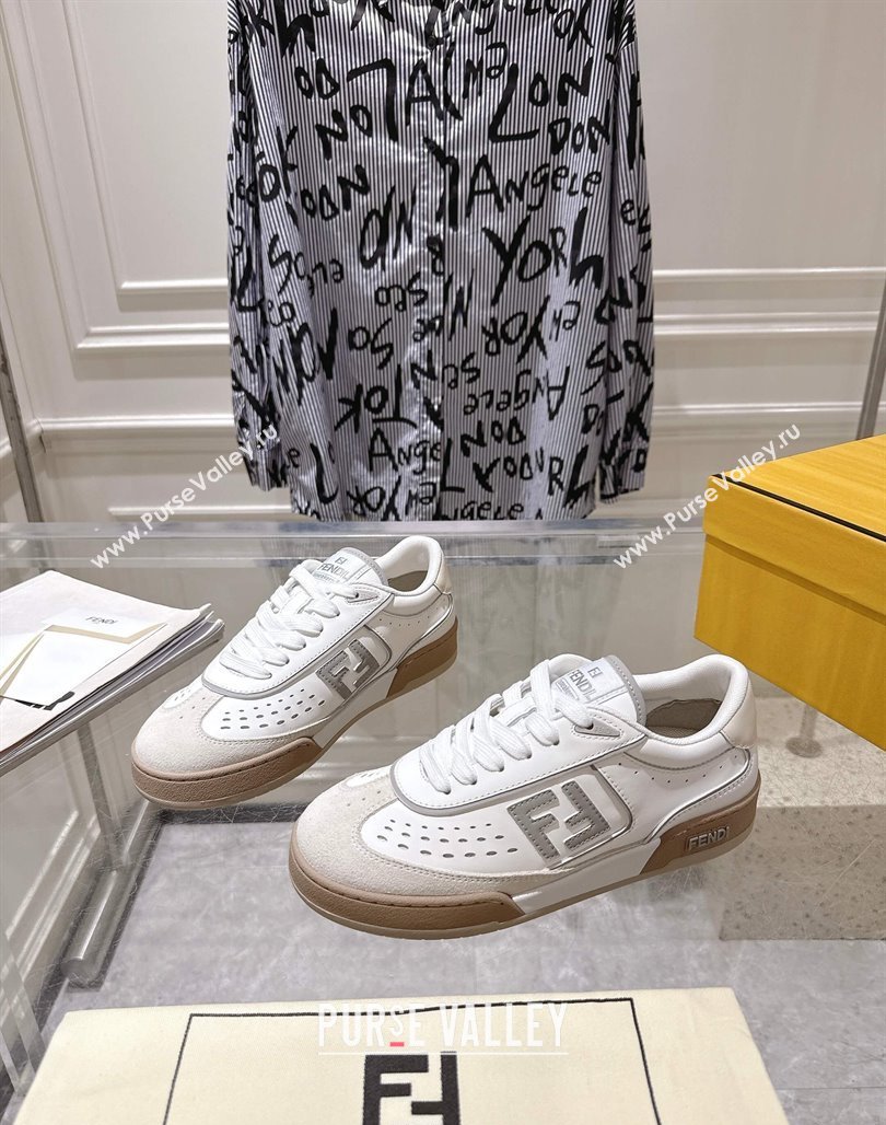 Fendi Match Sneakers in Leather and Suede White 2025 0426 (MD-250426020)