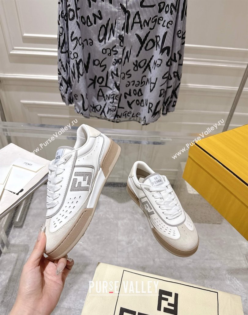 Fendi Match Sneakers in Leather and Suede White 2025 0426 (MD-250426020)