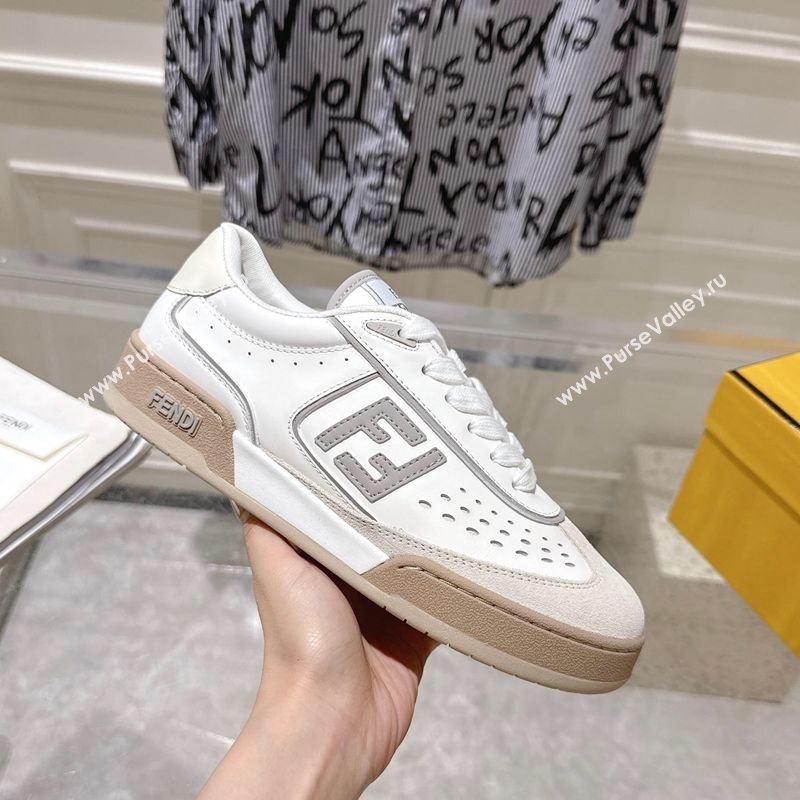Fendi Match Sneakers in Leather and Suede White 2025 0426 (MD-250426020)