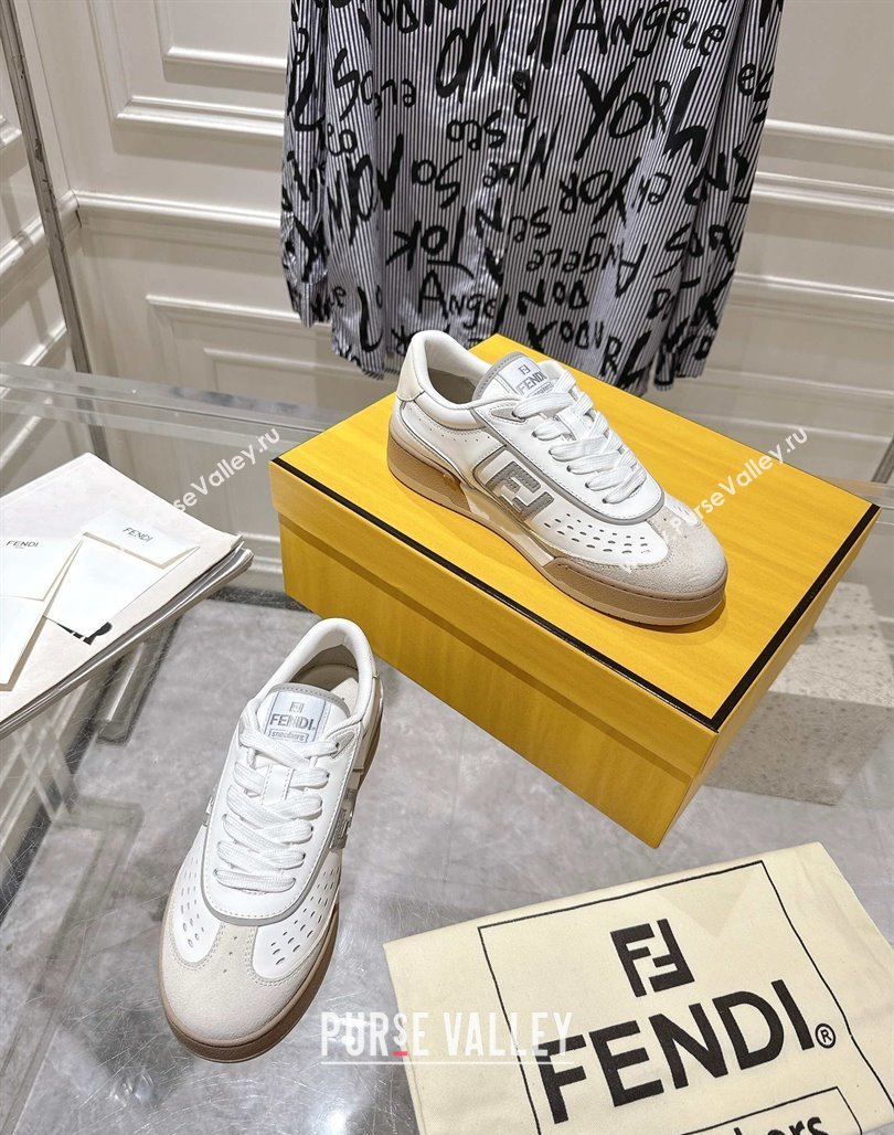 Fendi Match Sneakers in Leather and Suede White 2025 0426 (MD-250426020)